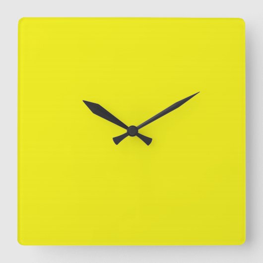 Heldere Neon Yellow Clock Vierkante Klok (Voorkant)