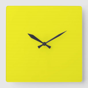 Heldere Neon Yellow Clock Vierkante Klok