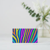 Heldere neon zebra strepen aandacht visitekaartjes (Staand voorkant)