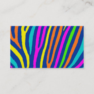 Heldere neon zebra strepen aandacht visitekaartjes