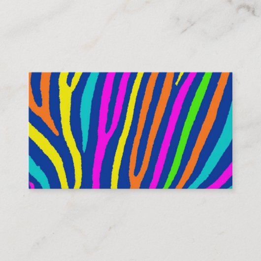 Heldere neon zebra strepen aandacht visitekaartjes (Voorkant)