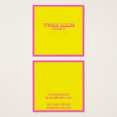 Heldere neonkleuren, oorhouder, beeldschermkaart. vierkante visitekaartjes (Voorkant /achterkant)