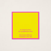 Heldere neonkleuren, oorhouder, beeldschermkaart. vierkante visitekaartjes (Achterkant)