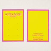Heldere neonroze en gele oorbel display kaart (Voorkant /achterkant)
