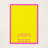 Heldere neonroze en gele oorbel display kaart (Achterkant)