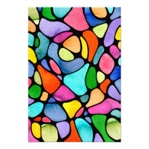 Heldere Neurografische Waterverf Art Foto Afdruk