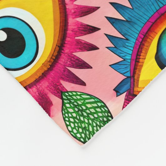 Heldere ogen fleece deken (Hoek)