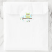 Heldere ogen Owl in de boom Ronde Sticker (Tas)