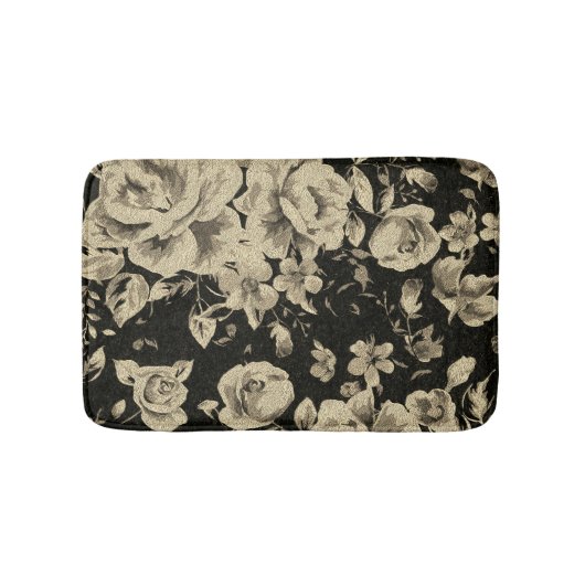 Heldere  oliebloemen op zwart badmat (Voorkant)