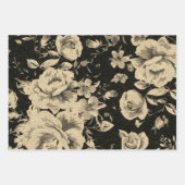 Heldere  oliebloemen op zwart inpakpapier vel (Voorkant 2)