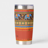 Heldere olifanten gepersonaliseerd geïsoleerde drinkbeker (Achterkant)