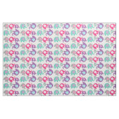 Heldere olifanten op het witte weefsel stof (Fat Quarter)