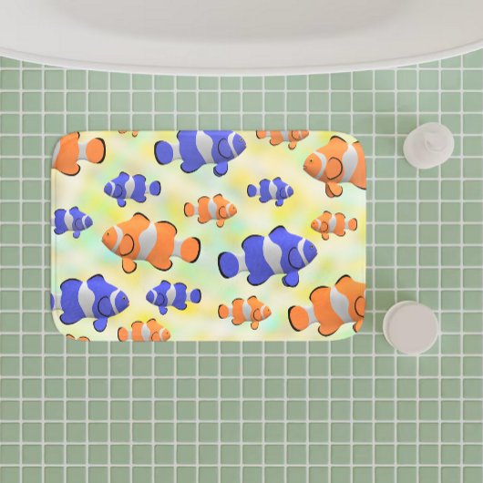 Heldere onderwater oceaan 3D blauw sinaasappel clo Badmat