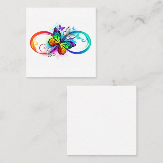 Heldere oneindigheid met regenboog vlinder aanbevelingskaartje (Voorkant / Achterkant)