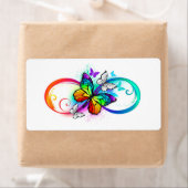 Heldere oneindigheid met regenboog vlinder etiket (Insitu)