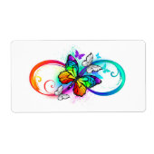 Heldere oneindigheid met regenboog vlinder etiket (Voorkant)