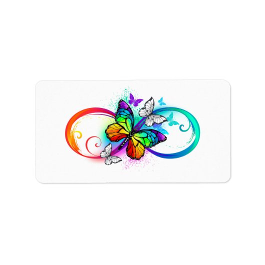 Heldere oneindigheid met regenboog vlinder etiket (Voorkant)
