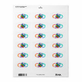 Heldere oneindigheid met regenboog vlinder etiket (Full Sheet)