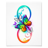 Heldere oneindigheid met regenboog vlinder foto afdruk (Voorkant)