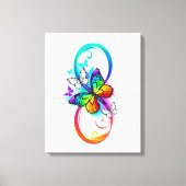 Heldere oneindigheid met regenboogvlinder canvas afdruk (Voorkant)