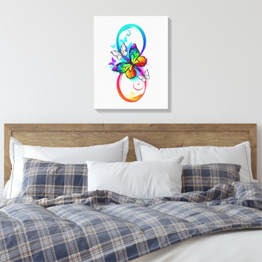Heldere oneindigheid met regenboogvlinder canvas afdruk (Insitu (Slaapkamer))