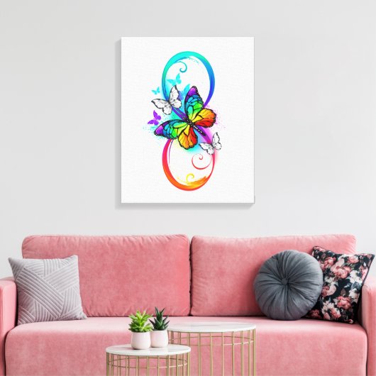 Heldere oneindigheid met regenboogvlinder canvas afdruk (Insitu (Woonkamer))