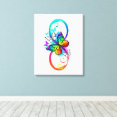 Heldere oneindigheid met regenboogvlinder canvas afdruk (Insitu (Houten vloer))