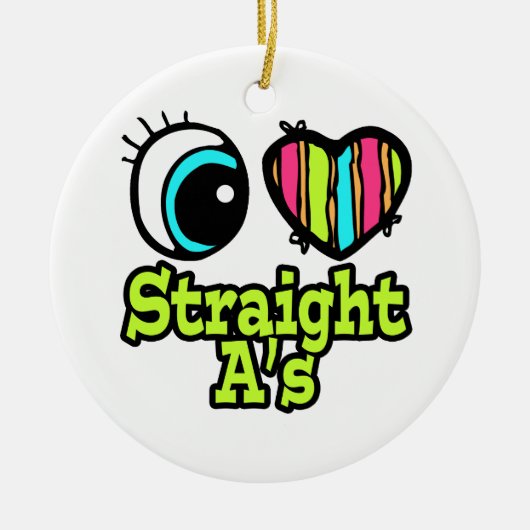 Heldere Oog Hart Ik Hou Rechtdoor Als Keramisch Ornament (Voorkant)