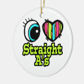 Heldere Oog Hart Ik Hou Rechtdoor Als Keramisch Ornament (Links)