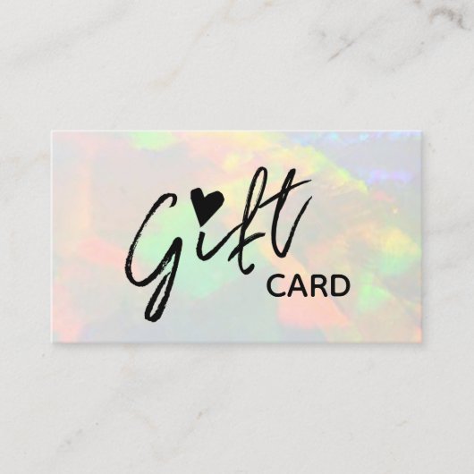 heldere opal cadeaubonkaart visitekaartje (Voorkant)