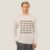 Heldere Oranje Aqua Tan Geometrische Stukken MCM L Tri-Blend Shirt (Voorkant)