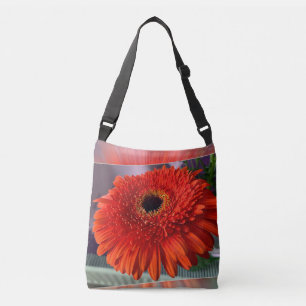 Heldere oranje bloesem crossbody tas