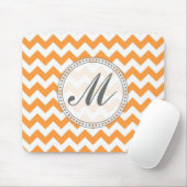 Heldere Oranje Chevrons - aangepaste tekst Muismat (Met muis)