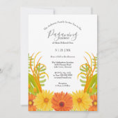 Heldere Oranje Daisy Baby Boy Paganing Ceremony Kaart (Voorkant)