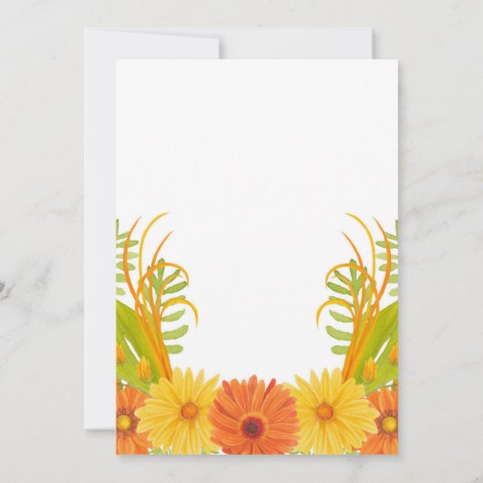 Heldere Oranje Daisy Baby Boy Paganing Ceremony Kaart (Achterkant)