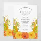 Heldere Oranje Daisy Baby Boy Paganing Ceremony Kaart (Voorkant / Achterkant)