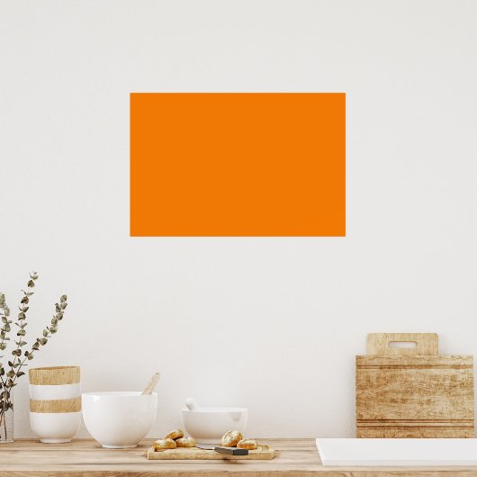 heldere oranje DIY aangepaste achtergrondsjabloon Poster (Keuken)