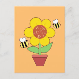 Heldere Oranje en gele zonnebloem Briefkaart