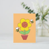 Heldere Oranje en gele zonnebloem Briefkaart (Staand voorkant)