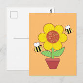 Heldere Oranje en gele zonnebloem Briefkaart (Voorkant / Achterkant)