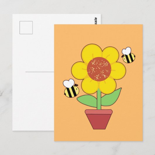 Heldere Oranje en gele zonnebloem Briefkaart (Voorkant / Achterkant)