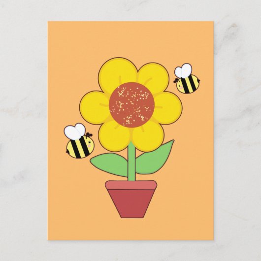 Heldere Oranje en gele zonnebloem Briefkaart (Voorkant)