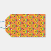 Heldere Oranje en gele zonnebloem Cadeaulabel (Achterkant Horizontaal)