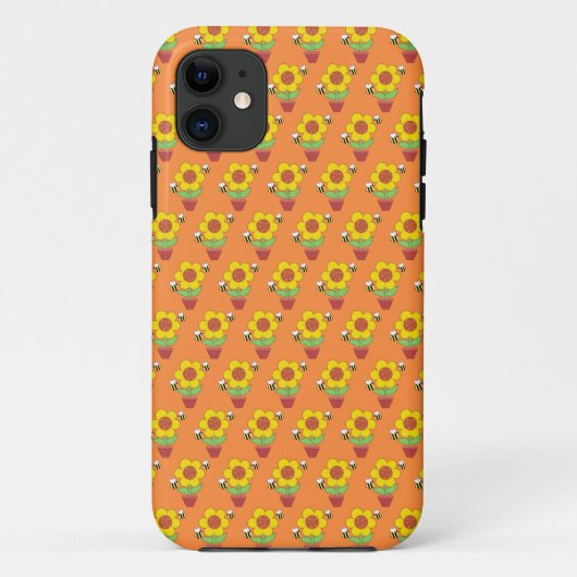 Heldere Oranje en gele zonnebloem Case-Mate iPhone Case (Achterkant)