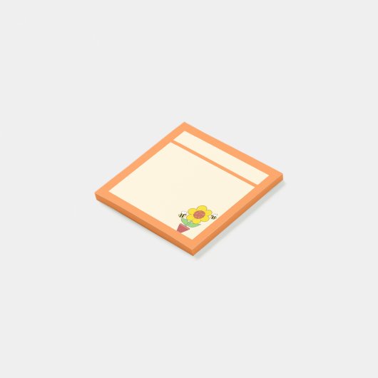 Heldere Oranje en gele zonnebloem Post-it® Notes (Schuin)