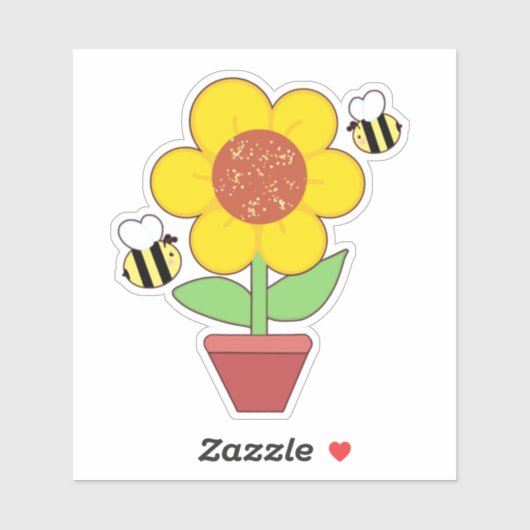 Heldere Oranje en gele zonnebloem Sticker (Vel)