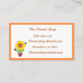 Heldere Oranje en gele zonnebloem Visitekaartje (Achterkant)