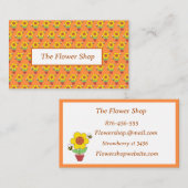 Heldere Oranje en gele zonnebloem Visitekaartje (Voorkant / Achterkant)