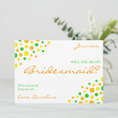 Heldere Oranje gele groene vlekken zijn mijn bruid Kaart (Staand voorkant)