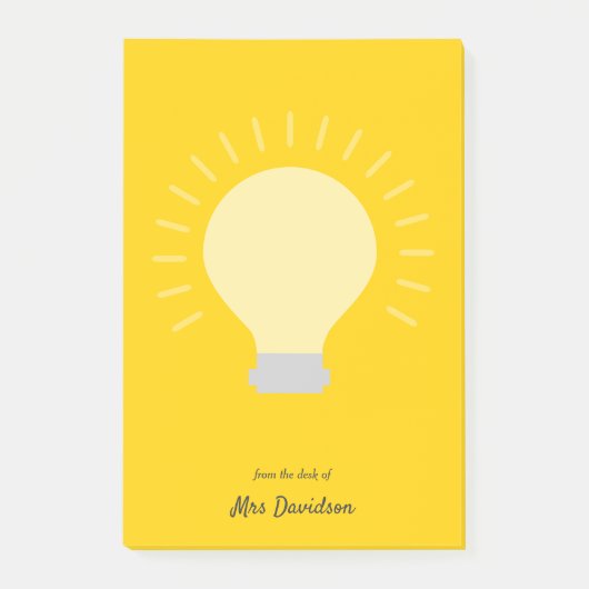 Heldere Oranje lamp voor docenten Post-it® Notes (Voorkant)